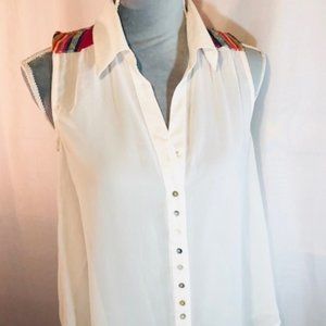 Fun & Flirty See-Thru Button-up Blouse Tank, India